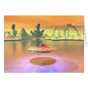 O UFO estrangeiro do lago descola o cartão