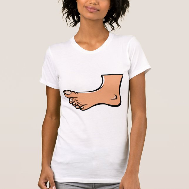 O um t-shirt das mulheres do pé (Frente)