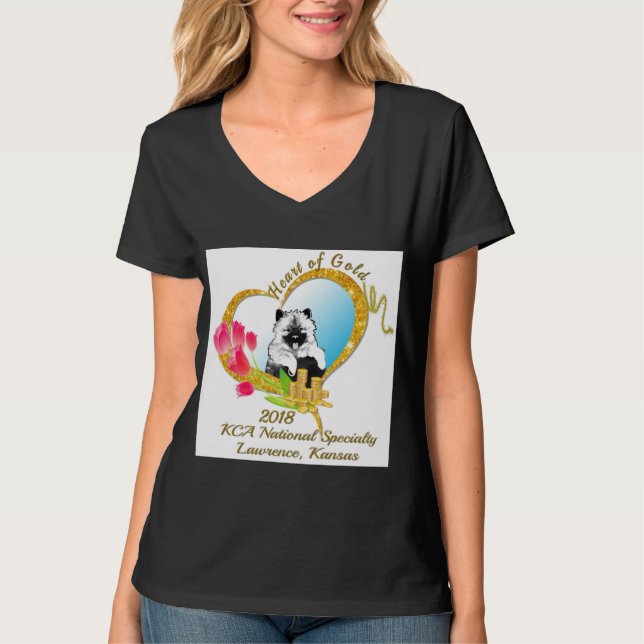 o V das mulheres relaxed do ajustado - t-shirt do (Frente)