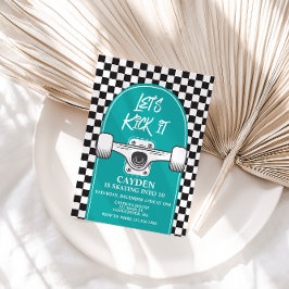 O Vamos Do Skateboard Chuta O Convite De Aniversár