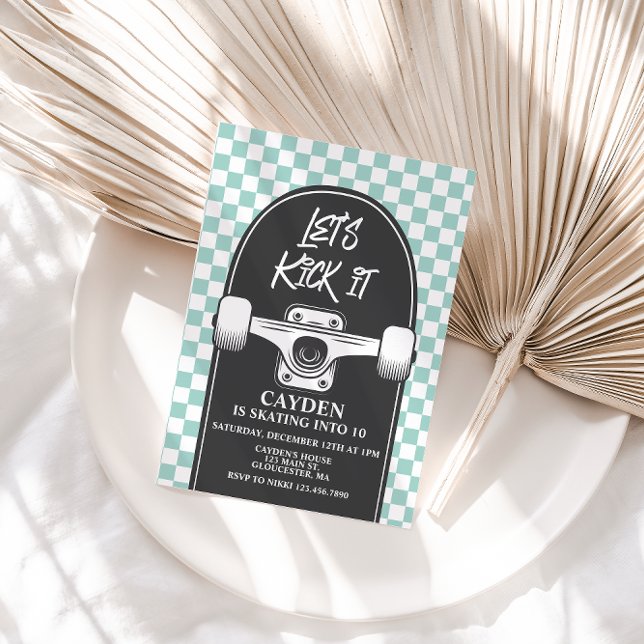 O Vamos Do Skateboard Chuta O Convite De Aniversár (Criador carregado)