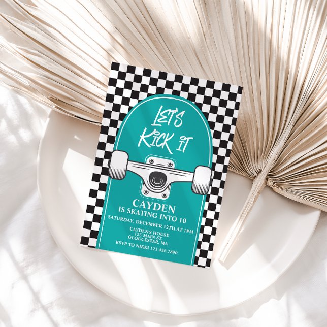 O Vamos Do Skateboard Chuta O Convite De Aniversár (Criador carregado)