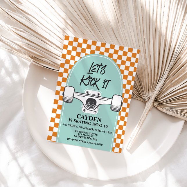 O Vamos Do Skateboard Chuta O Convite De Aniversár (Criador carregado)