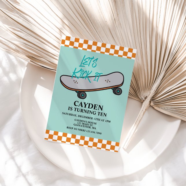 O Vamos Do Skateboard Chuta O Convite De Aniversár (Criador carregado)