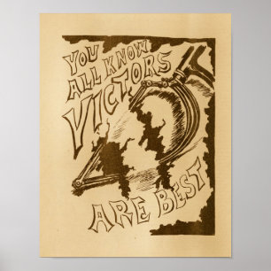 O vencedor do vintage Bicycles o poster da arte do