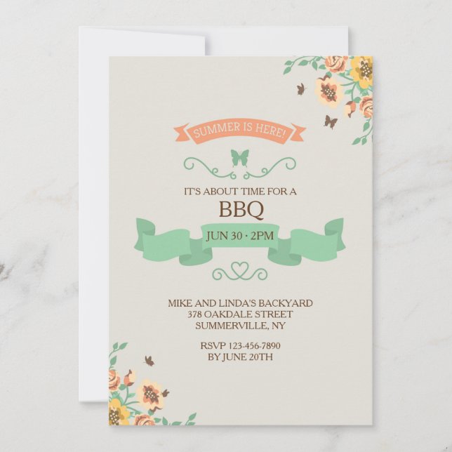 O verão está aqui convite (Frente)