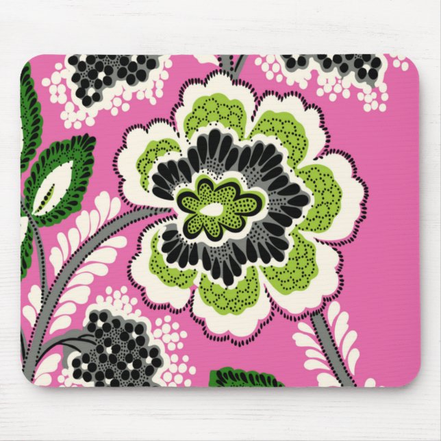 O verde cor-de-rosa floresce Mousepad (Frente)