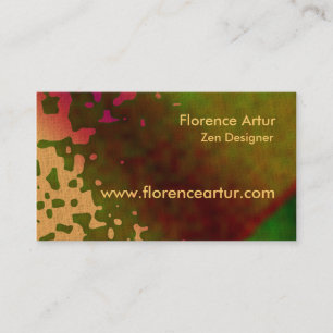 O verde mancha o cartão de visita