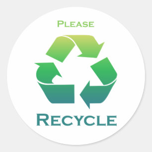 O verde recicl por favor etiquetas
