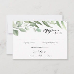 O verde simples deixa placas RSVP