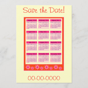 O vermelho 2011 anos Calendar duma olhada convites