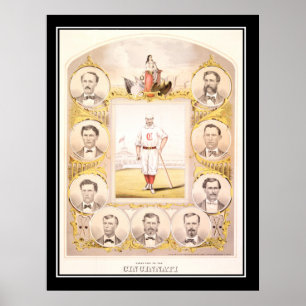 O vermelho de Cincinnati golpeia o poster vintage