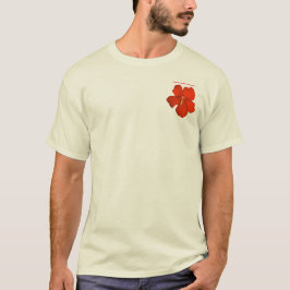 O ~ vermelho do t-shirt do bolso do hibiscus
