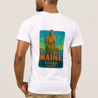 O vibrante design artístico de camiseta do Maine!