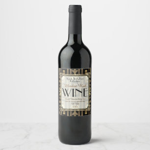O vinho à moda etiqueta o ouro V11 do preto do ar