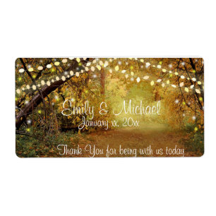 O vinho/água do casamento etiqueta luzes da corda