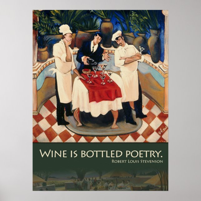 O Vinho É Poster De Poesia Engarrafada (Frente)