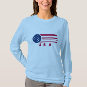 O vintage da bandeira dos EUA listra a camisa