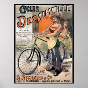 O vintage Decauville dá um ciclo o poster da arte
