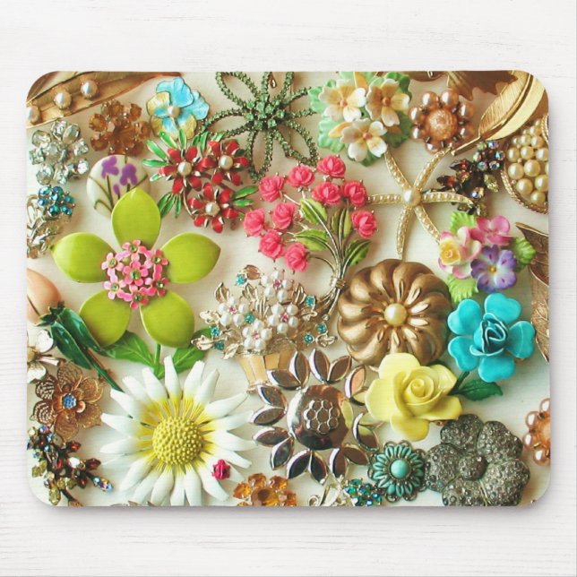 O vintage Jewels Mousepad floral (Frente)