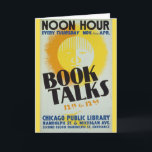 O vintage "livro fala" o cartão<br><div class="desc">Se você é com necessidade do cartão perfeito para um amante de livro,  não olhe nenhum mais adicional! 

Note por favor: Esta é uma imagem do dominio público. Foi feita original pelo projeto Chicago da arte de Illinois WPA.</div>