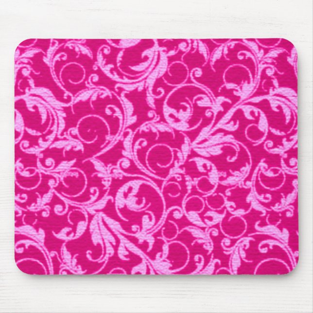 O vintage retro roda rosa quente Mousepad (Frente)