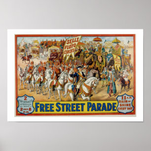 O vintage vende o poster 1921 da parada do circo