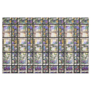 O vitral de Nouveau da arte floresce o tecido