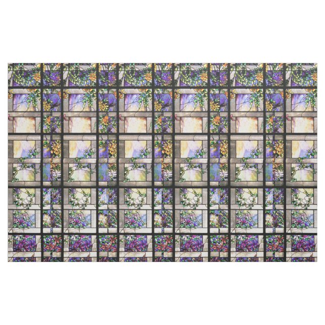 O vitral de Nouveau da arte floresce o tecido (Jarda)