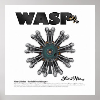 O "Wasp Jr." Poster de Arte do Motor Radial