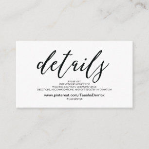 O Web site bonito do casamento detalha o cartão do
