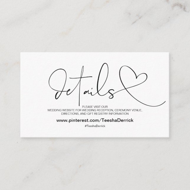 O Web site elegante da elegância detalha o cartão (Frente)