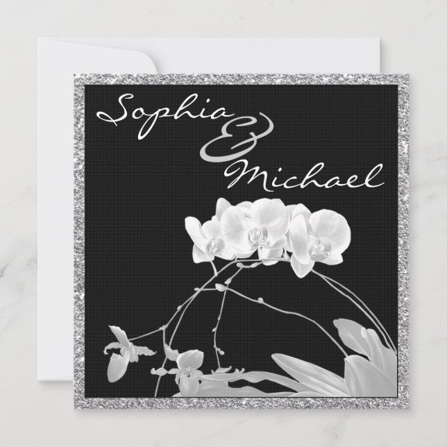 O White Orchid CRYSTAL PARECE CONVITE DE CASAMENTO (Frente)