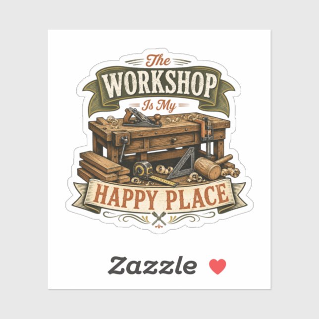 O Workshop É Meu Lugar Feliz Adesivo (Folha)