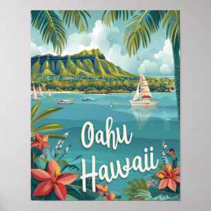 Oahu Hawaii Poster de viagens