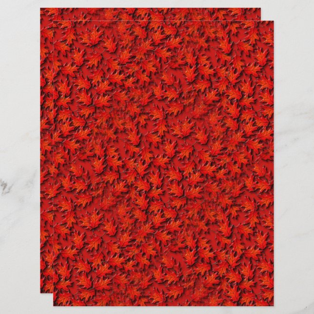 Oak Deixa O Padrão De Arte Natural Scrapbook (Frente/Verso)