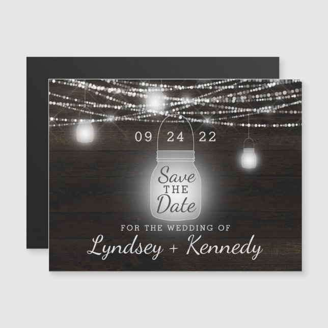 Oak Ridge Rustic Mason Jar Wedding Salvar Data (Frente/Verso)