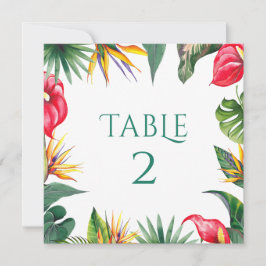 Oases Tropicais Flores Numeração de Mesa de Casame