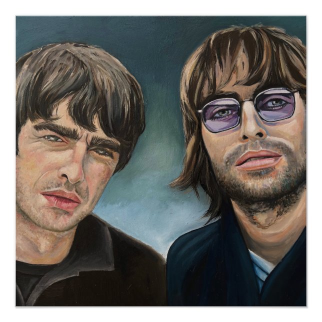 Oasis Gallagher Brothers Oil Painting Impressão (Frente)