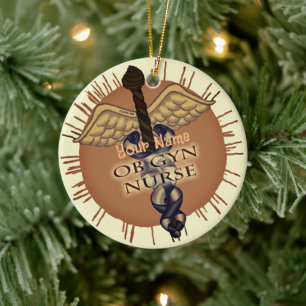 OB Gyn Nurse Caduceus ornamento