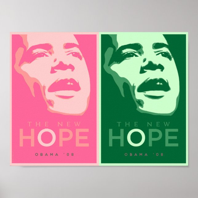 Obama - A Nova Esperança Rosa e Poster Verde (Frente)