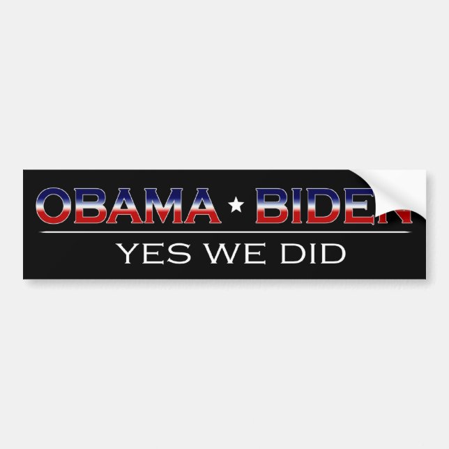 Obama * Biden - Adesivo de Para-choque (Frente)