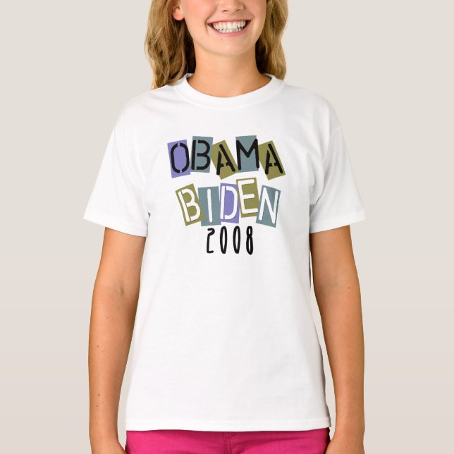 Obama Biden - Letra Kids T-shirt (Frente)