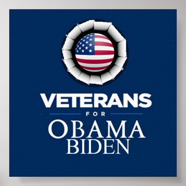 Obama Biden VETERANS Poster (Frente)
