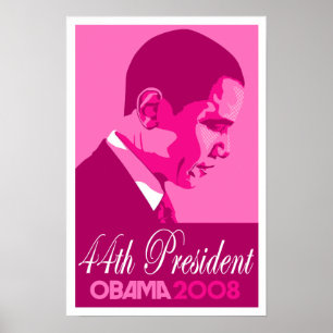 Obama Dark Pink 44 Presidente Poster