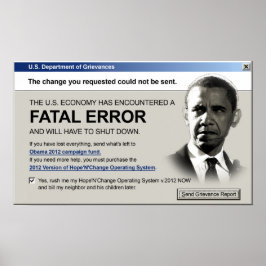 Obama - Erro fatal: Poster de protesto