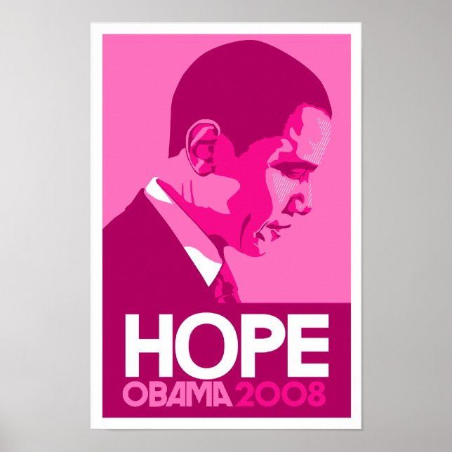 Obama - Hope Dark Pink Poster (Frente)