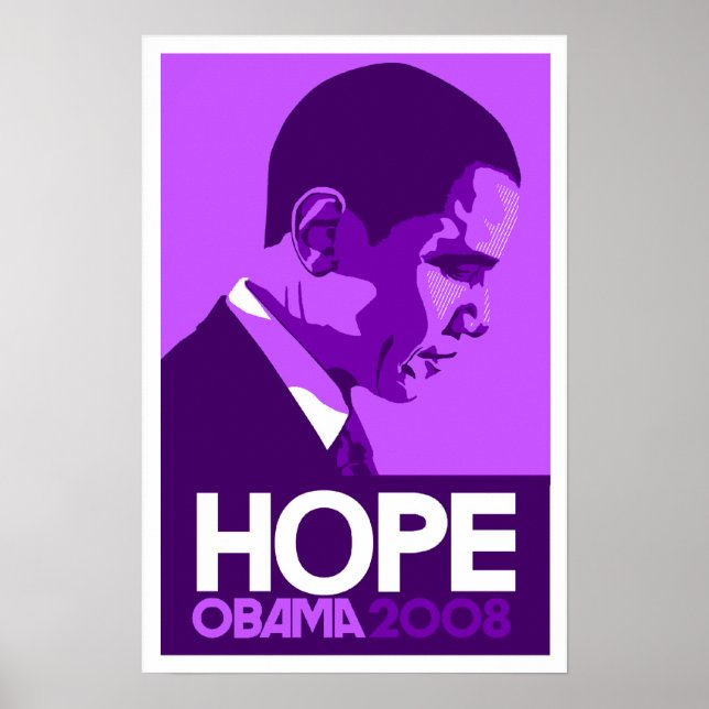 Obama - Hope Dark Purple Poster (Frente)