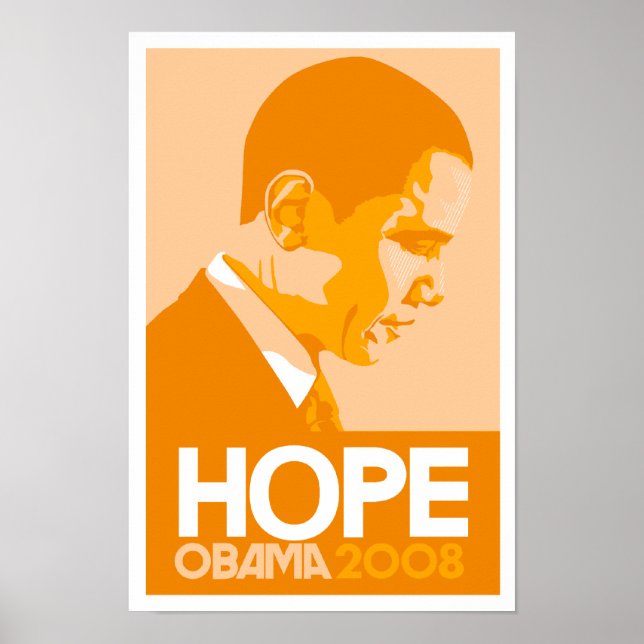 Obama - Hope Orange Poster (Frente)