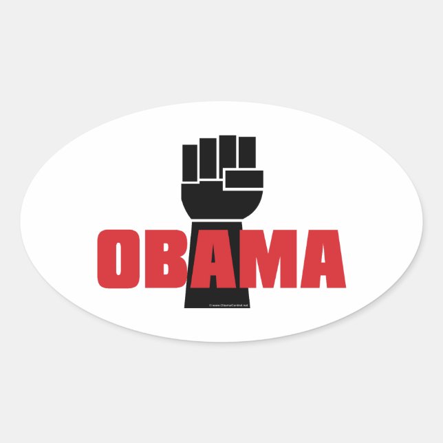 Obama Mesmo! Adesivos de Punho Preto (Frente)